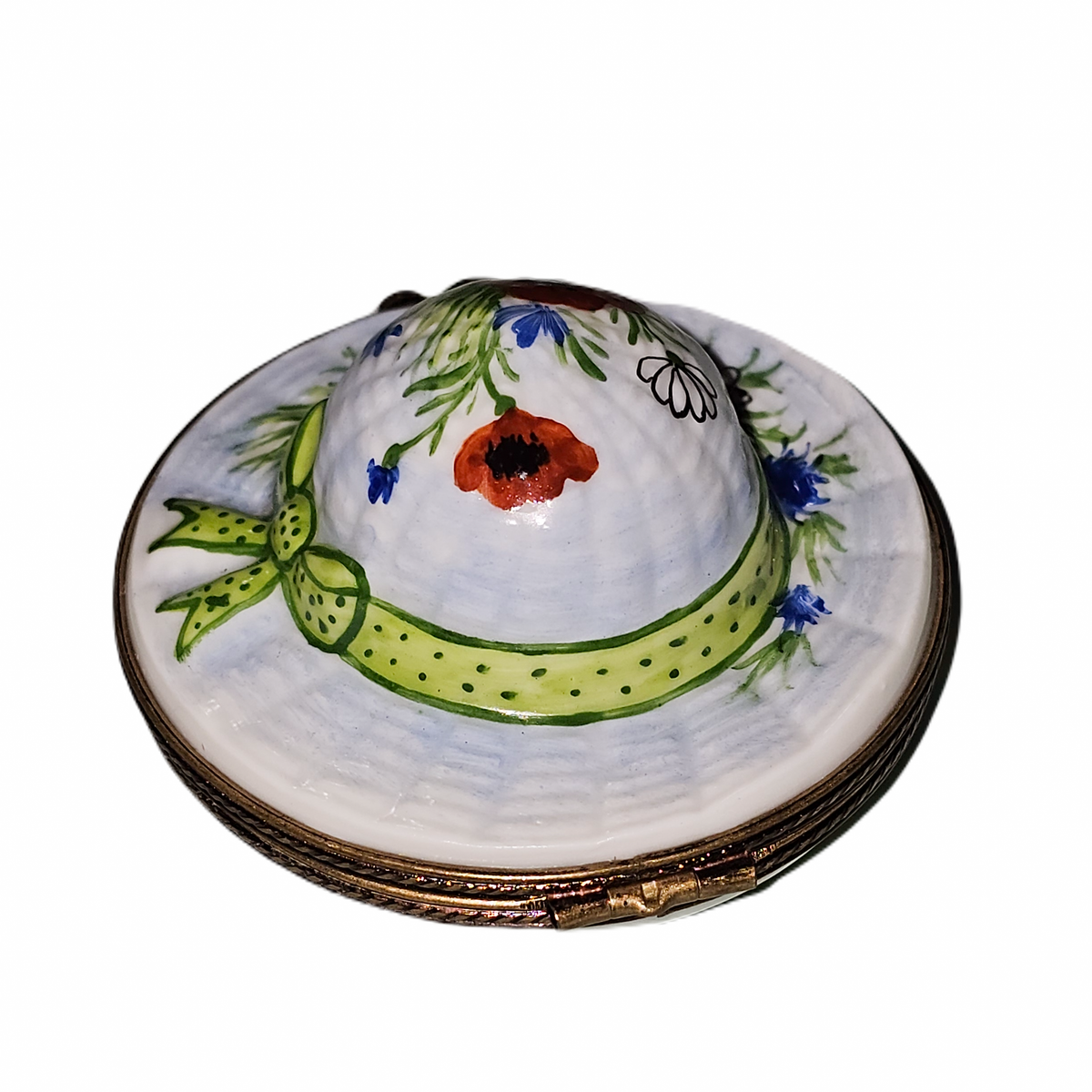 Garden Hat w Flowers Limoges Box, view 3