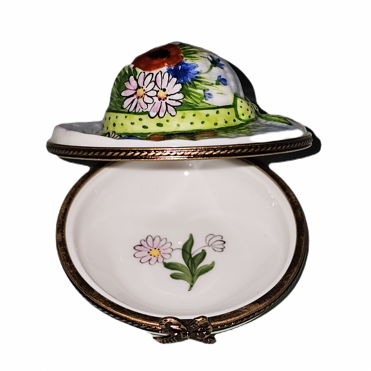 Garden Hat w Flowers Limoges Box, view 2