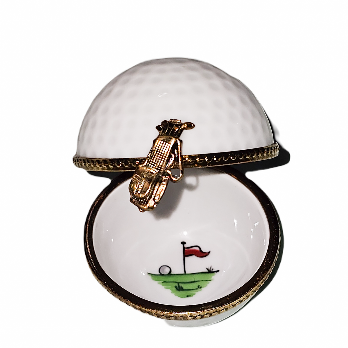 Golf Ball w Flag Inside Porcelain Art Object, view 2