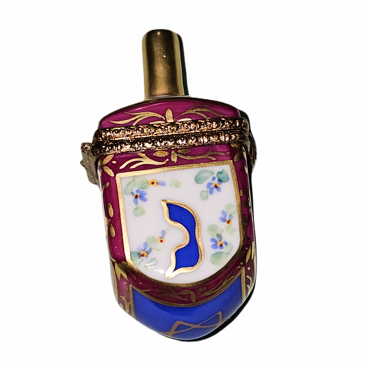 HandPainted Red Blue Dreidel Limoges Box, view 3