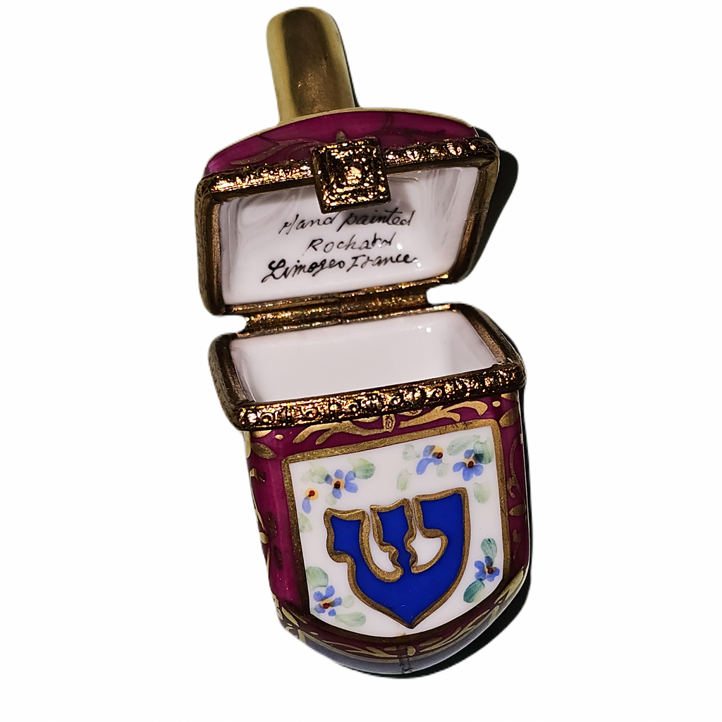 HandPainted Red Blue Dreidel Limoges Box, view 2