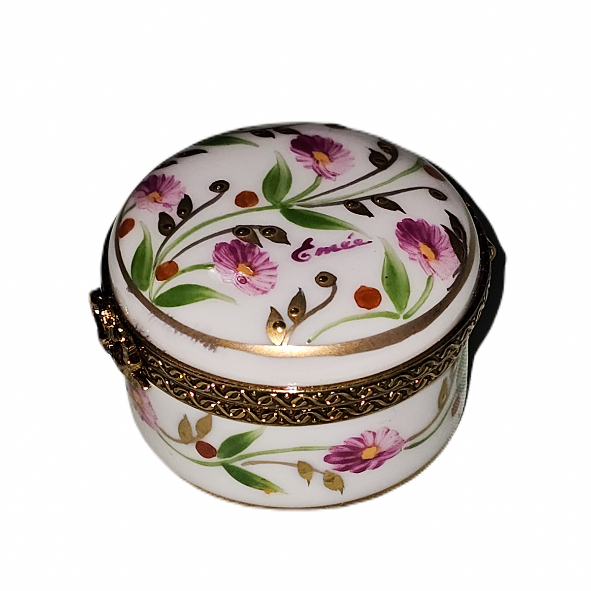Small Madame Pompadour Round Pink Flowers Decor Main Box, view 3