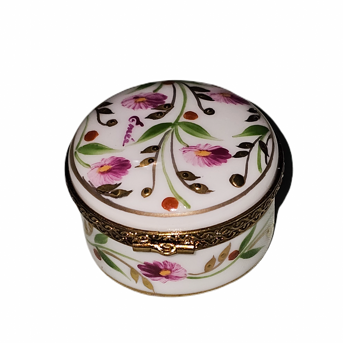 Small Madame Pompadour Round Pink Flowers Decor Main Box, view 4