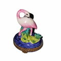 Flamingo on Water Limoges Porcelain Art Object for Collectors, a hand-painted Limoges porcelain gift