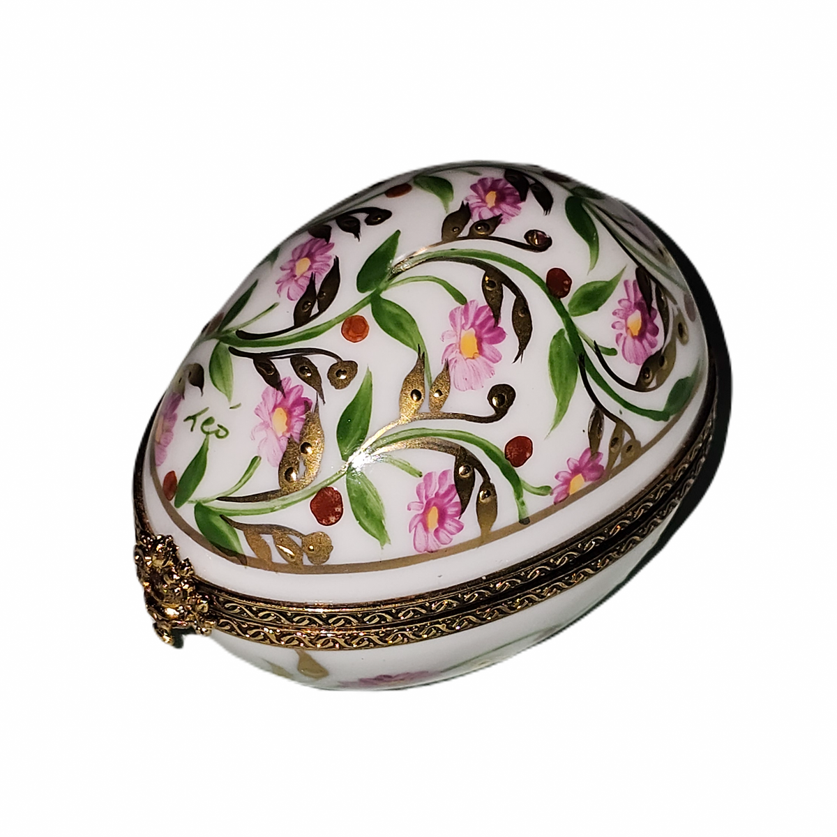 Madame Pompadour Pink Flowers Egg Decor Main Limoges Box, view 3