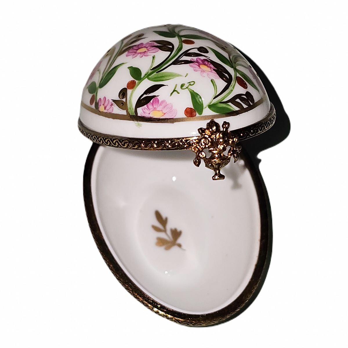 Madame Pompadour Pink Flowers Egg Decor Main Limoges Box, view 2