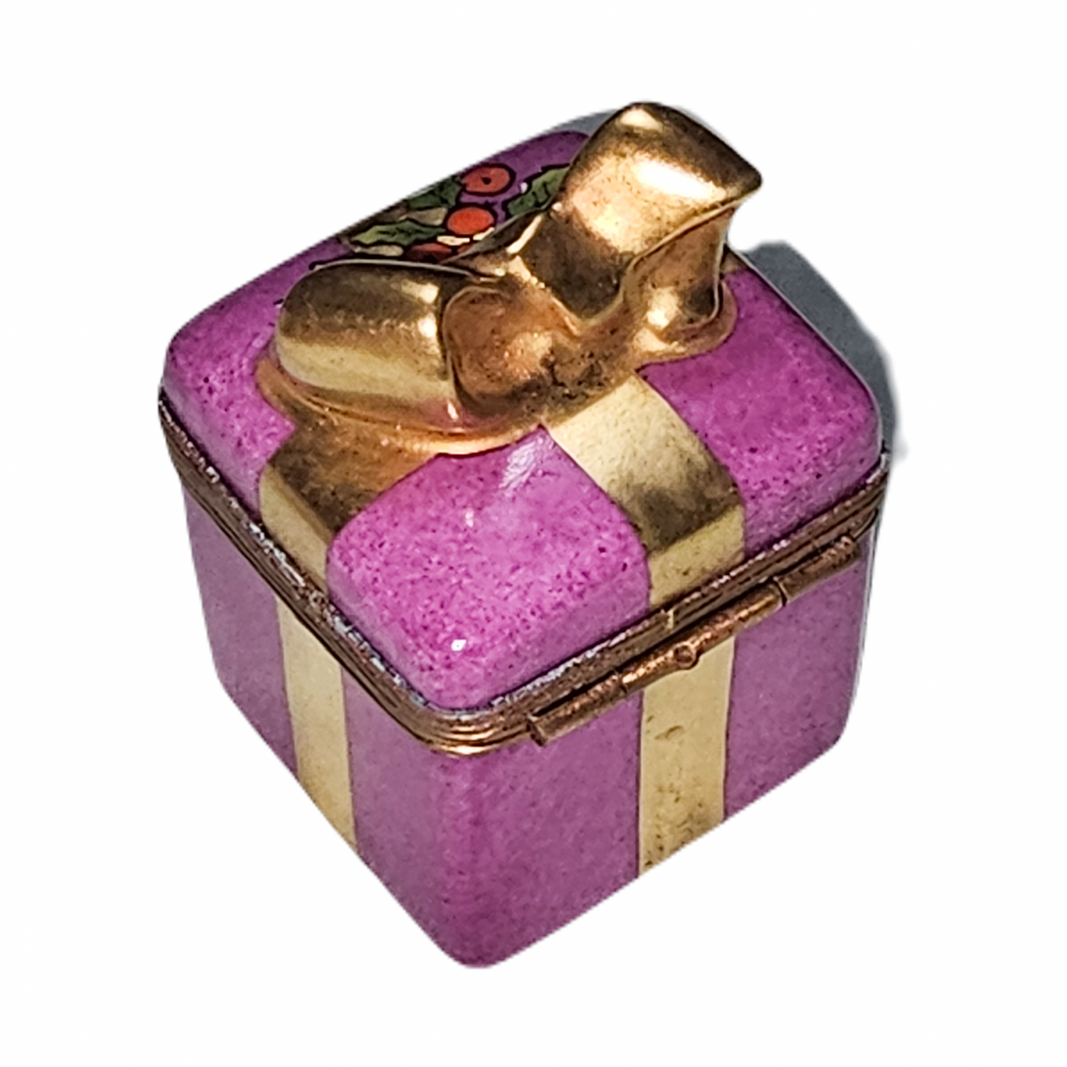 Pink Christmas Gift Box Mistletoe, view 3