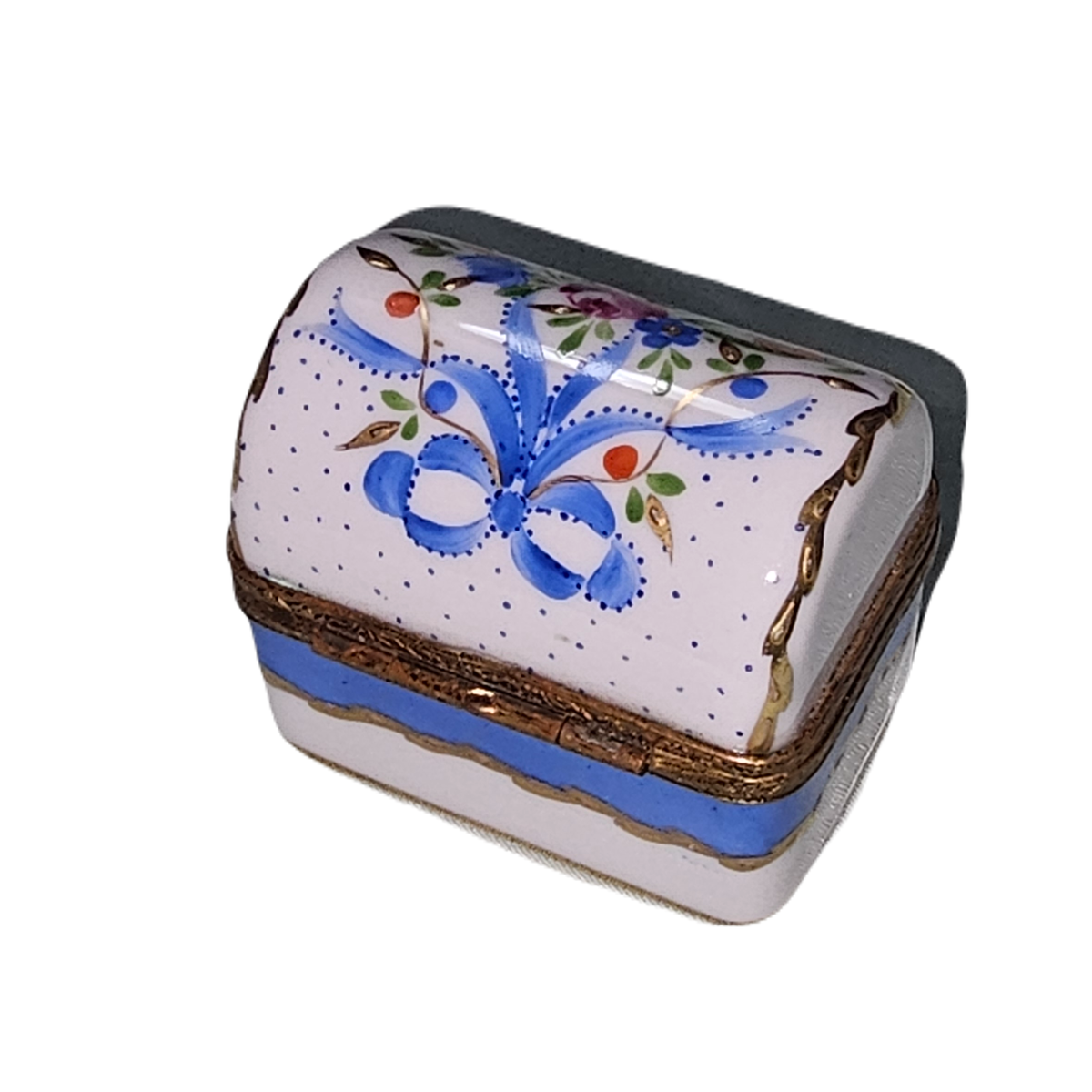 Light Blue Chest w Flowers Decor, view 3