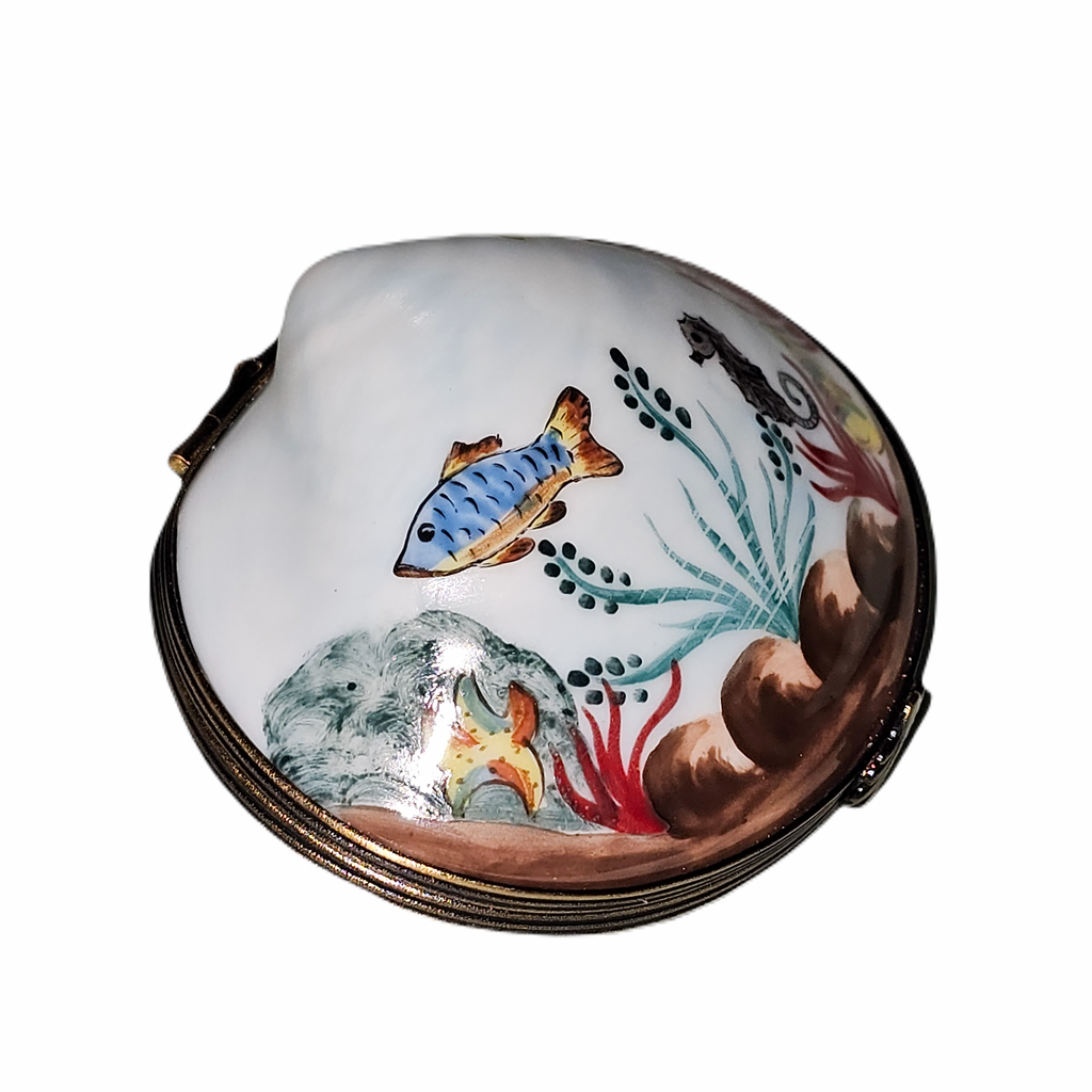 Oyster w Ocean Scene Painted Box, view 4