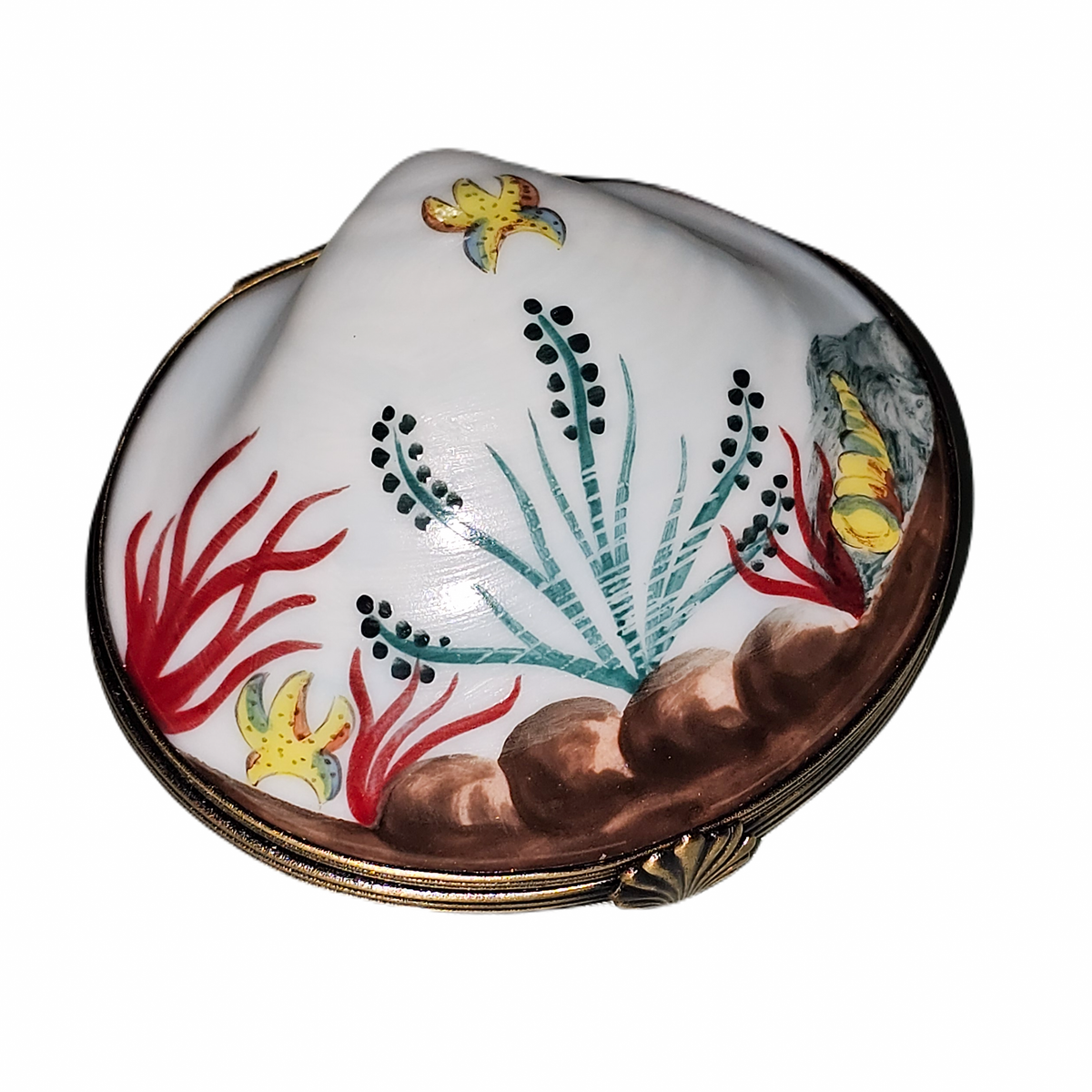 Oyster w Ocean Scene Painted Box, view 5