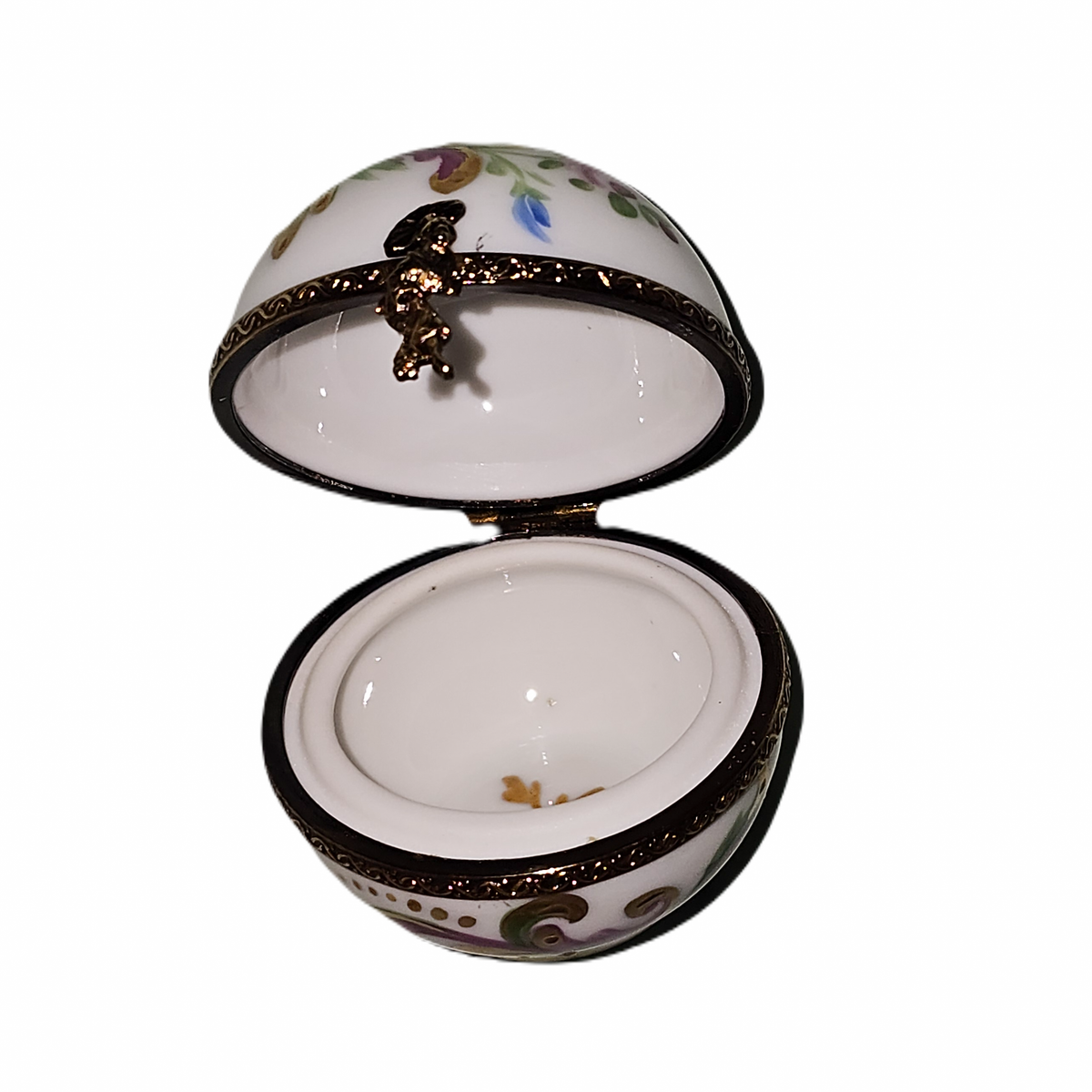 White Mini Round w Pink Flowers, view 4