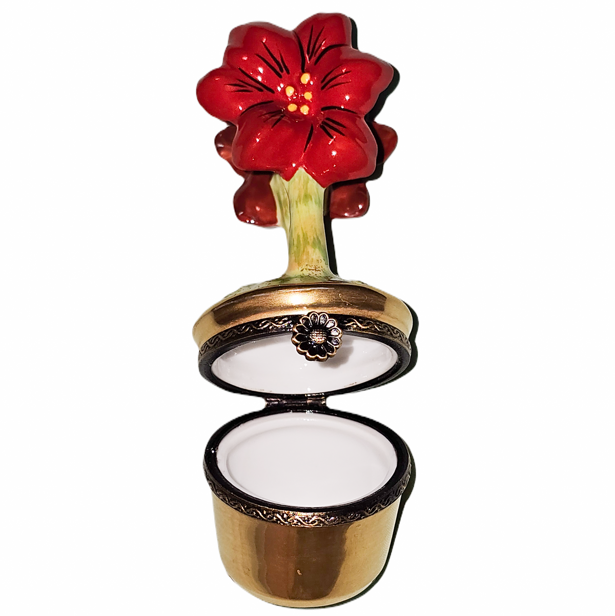 Red Flowers in Gold Pot for Home Decor, view 2