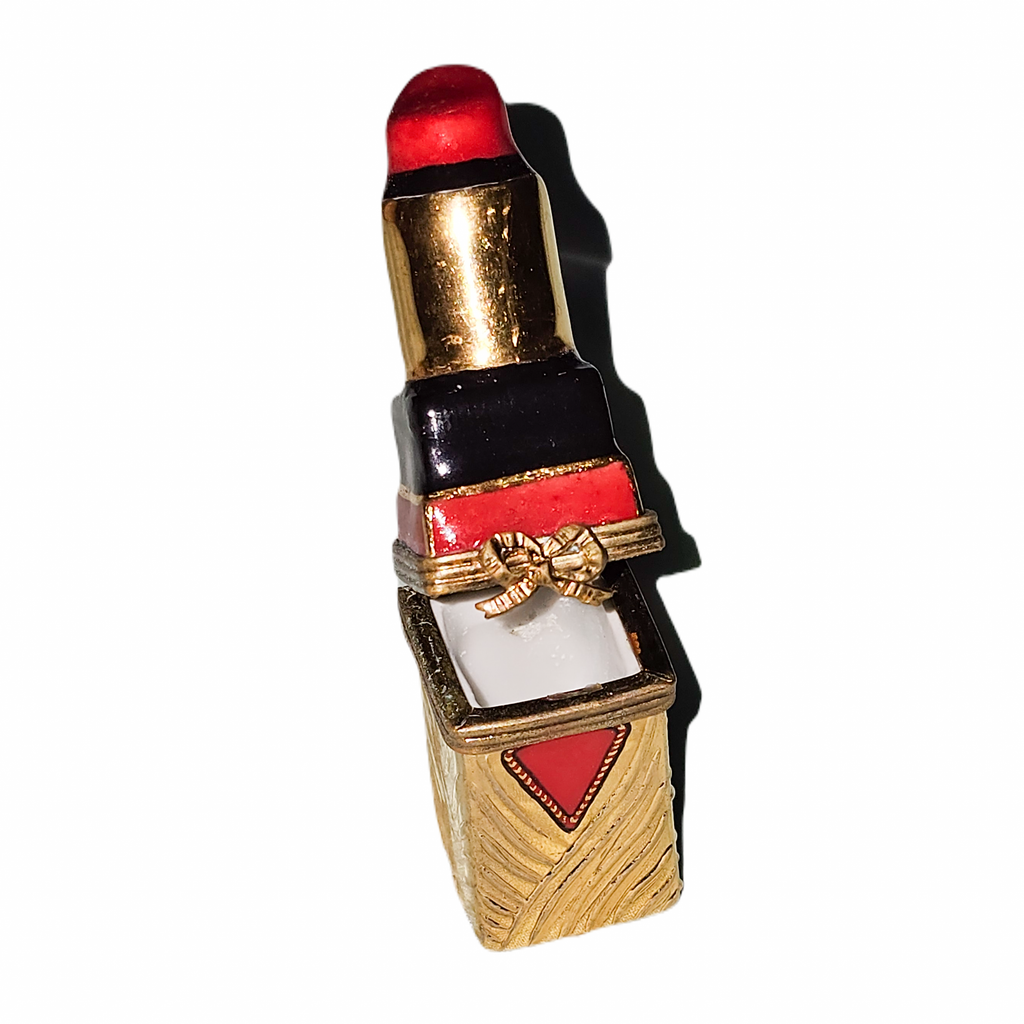 Red Lipstick w Gold Glamorous Limoges Box for Collectors, view 2