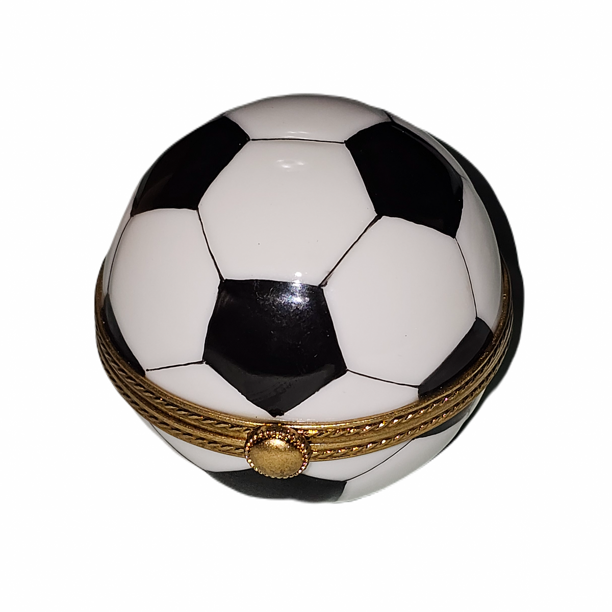 Soccer Ball Rochard Limoges Box for Fans, a hand-painted Limoges porcelain gift