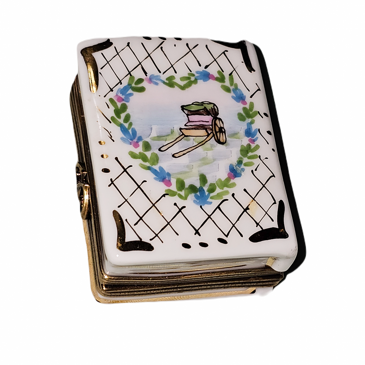 Every brushstroke by hand on the Wedding Book Limoges box from France