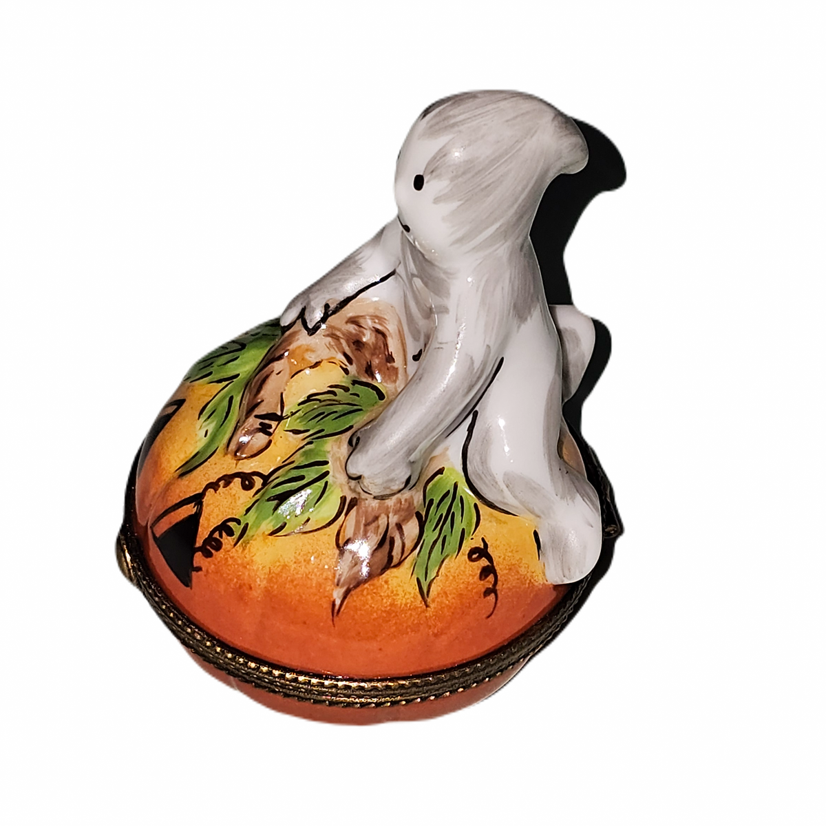 Hand-painted Ghostly Pumpkin Limoges box, French artistry for lovers of fine art