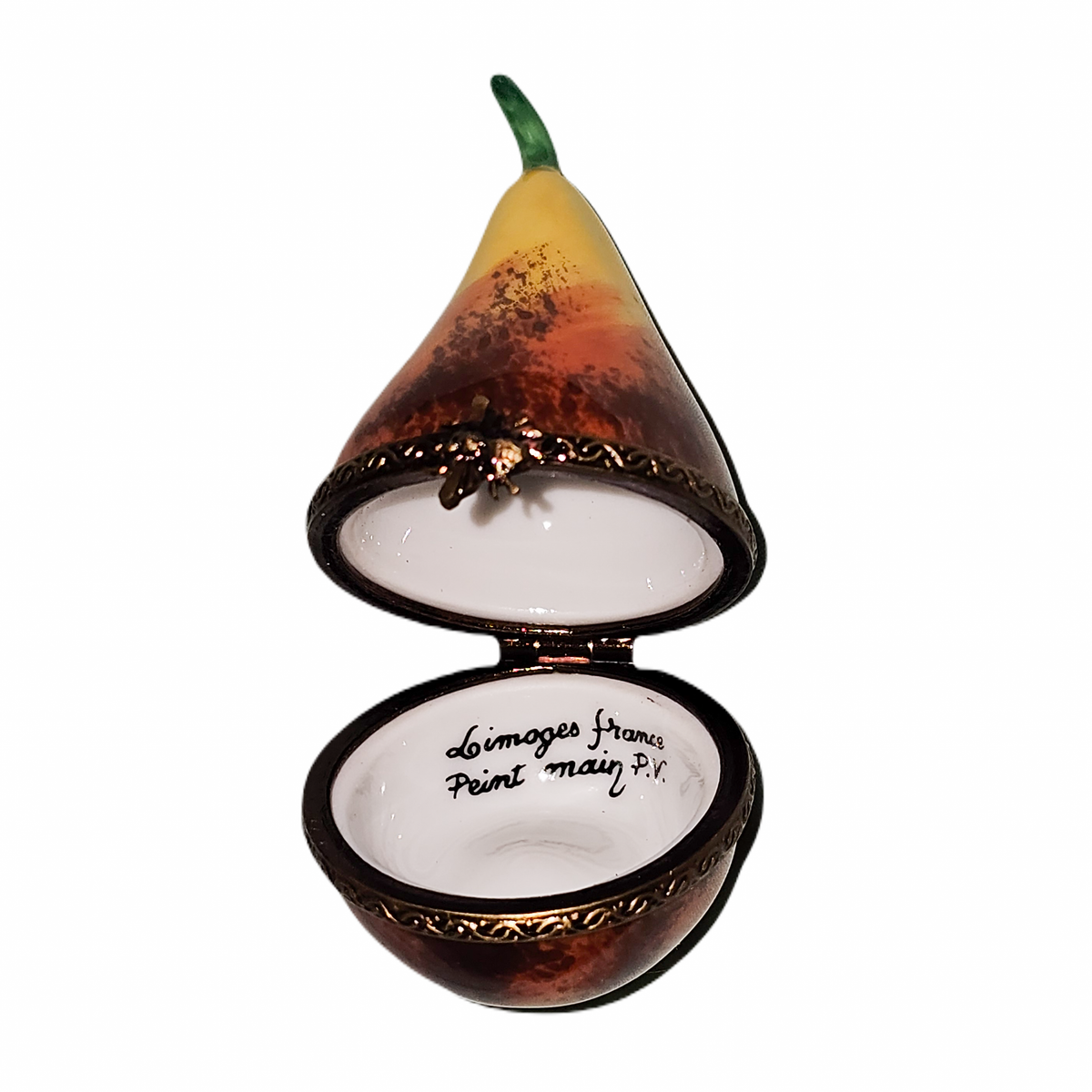 Pear w Stem Limoges Box for Collectors, view 2