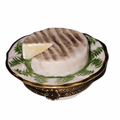 Brie Cheese on plate Delight for Collectors, a hand-painted Limoges porcelain gift