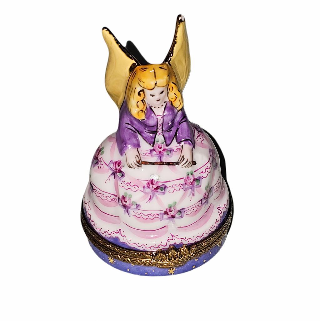 Pink Purple Angel Limoges Box, a hand-painted Limoges porcelain gift