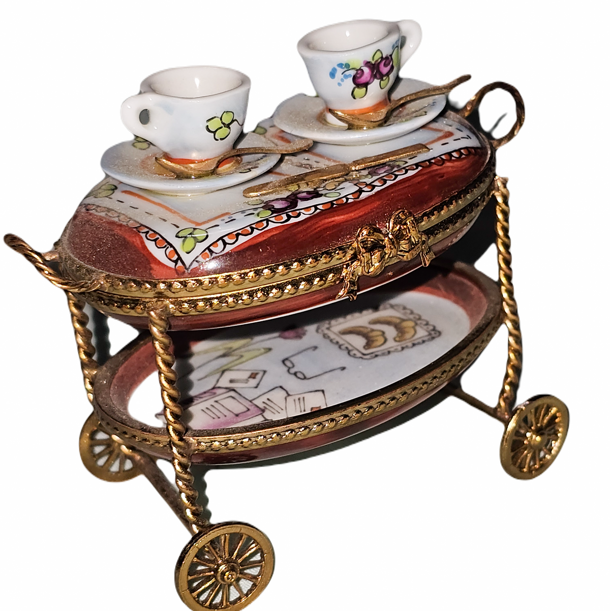 Maroon Tea Cart for Collectors, view 4