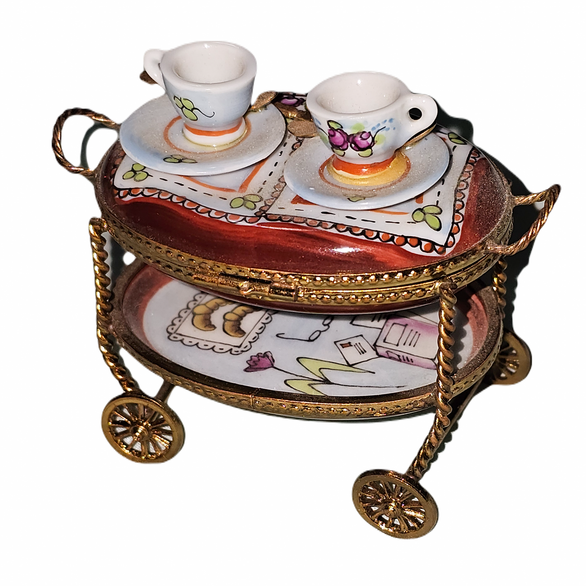 Maroon Tea Cart for Collectors, view 5
