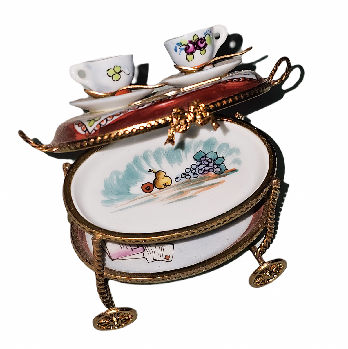 Maroon Tea Cart for Collectors, view 2