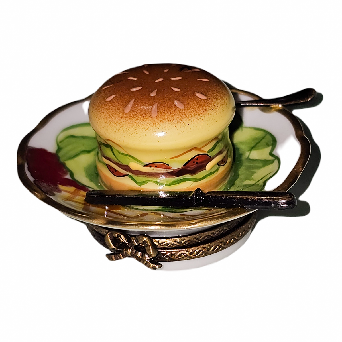Cheeseburger on Plate Delight for Food Lovers Gift, view 3