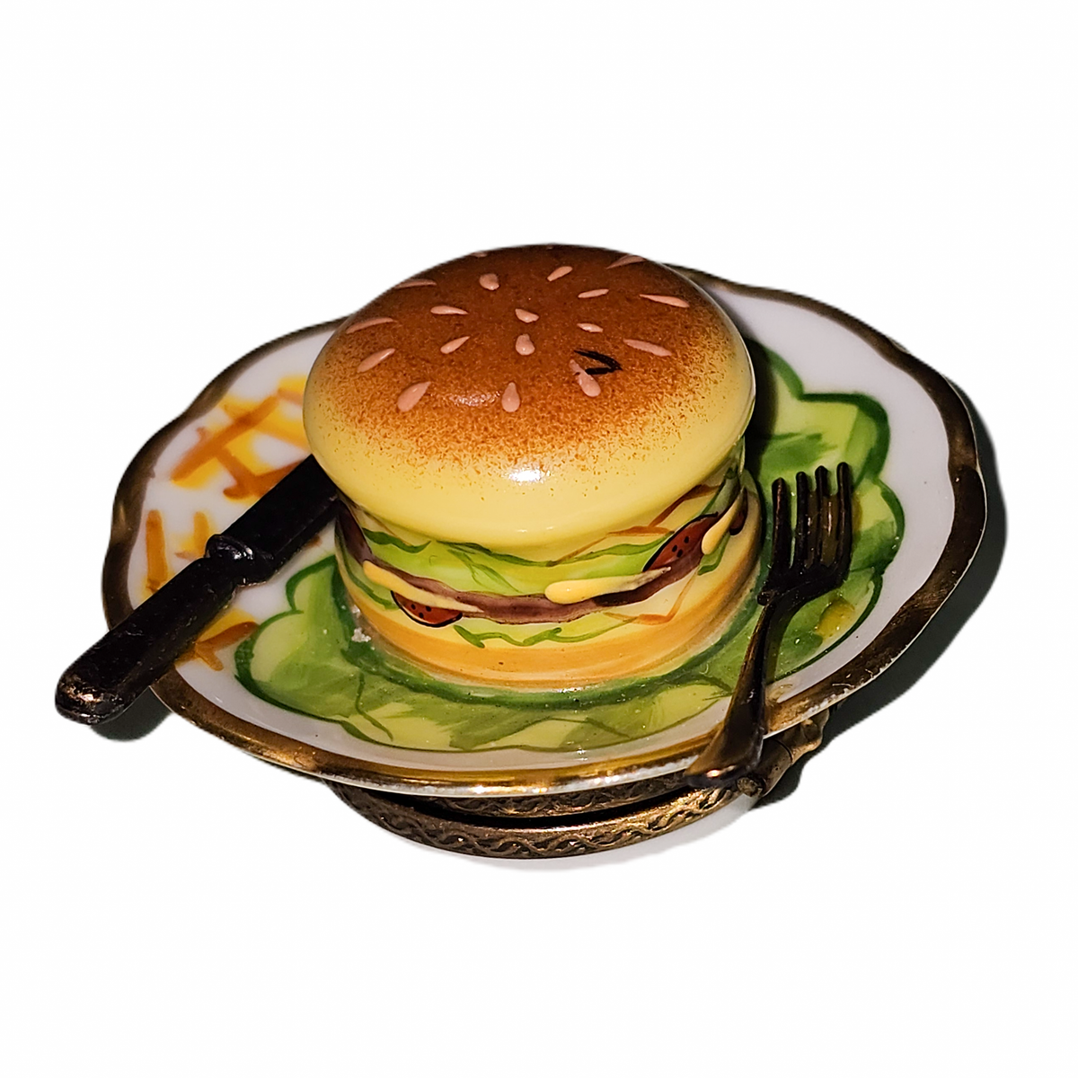 Cheeseburger on Plate Delight for Food Lovers Gift, view 4