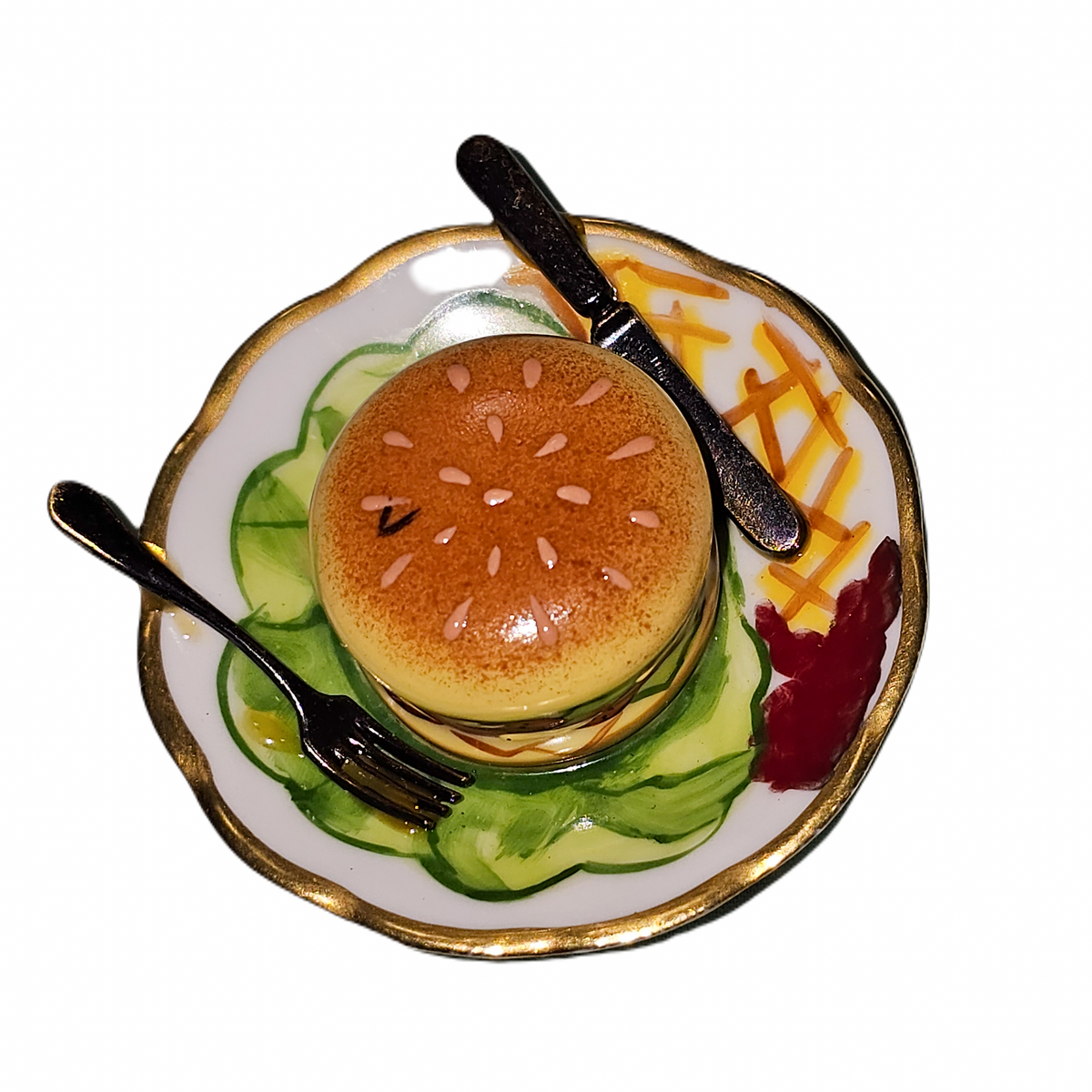 Cheeseburger on Plate Delight for Food Lovers Gift, view 5