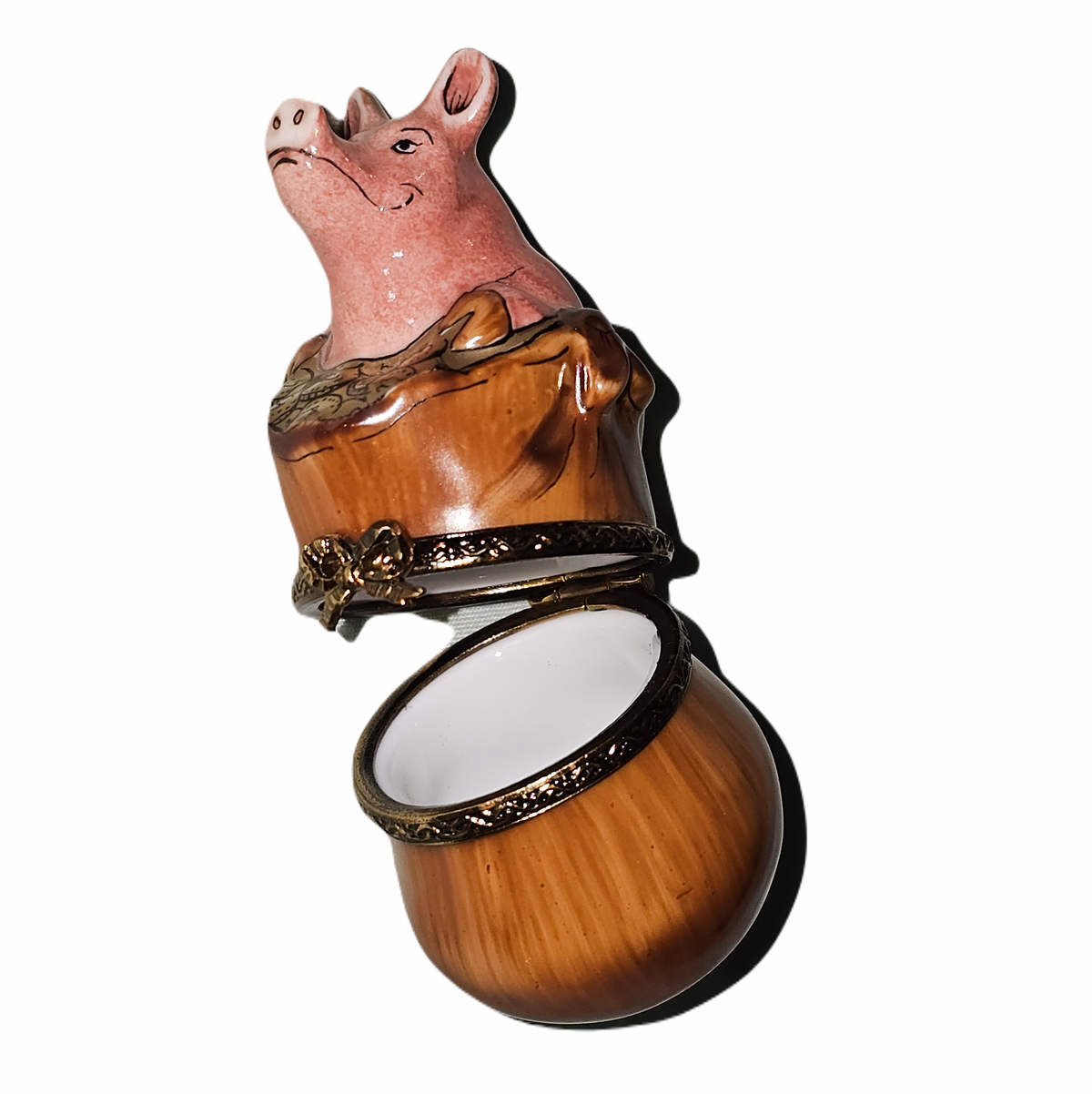 Pig in Barrel Limoges Box for Collectors, view 2