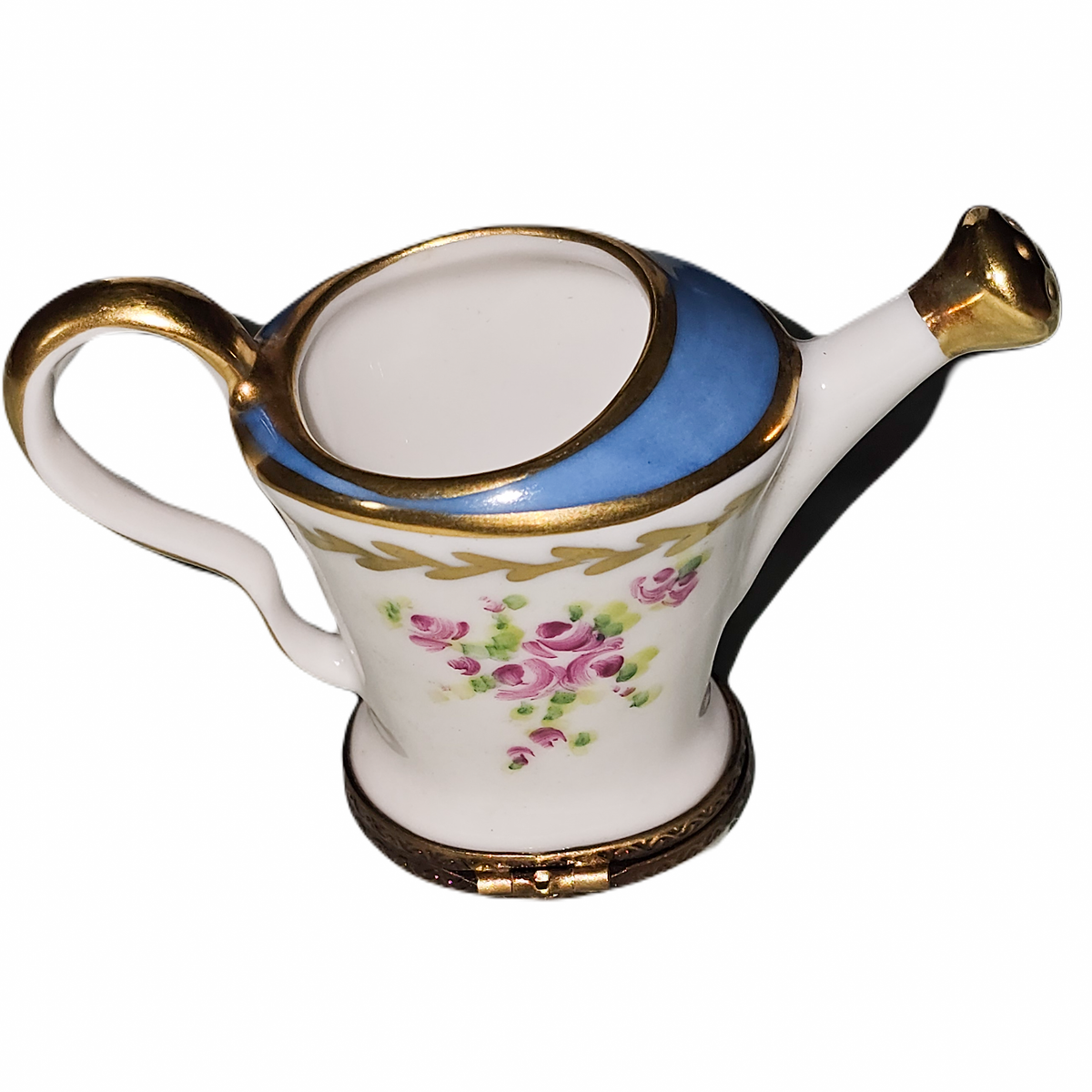 Floral Watering Can w Hat PV Limoges Box, view 3