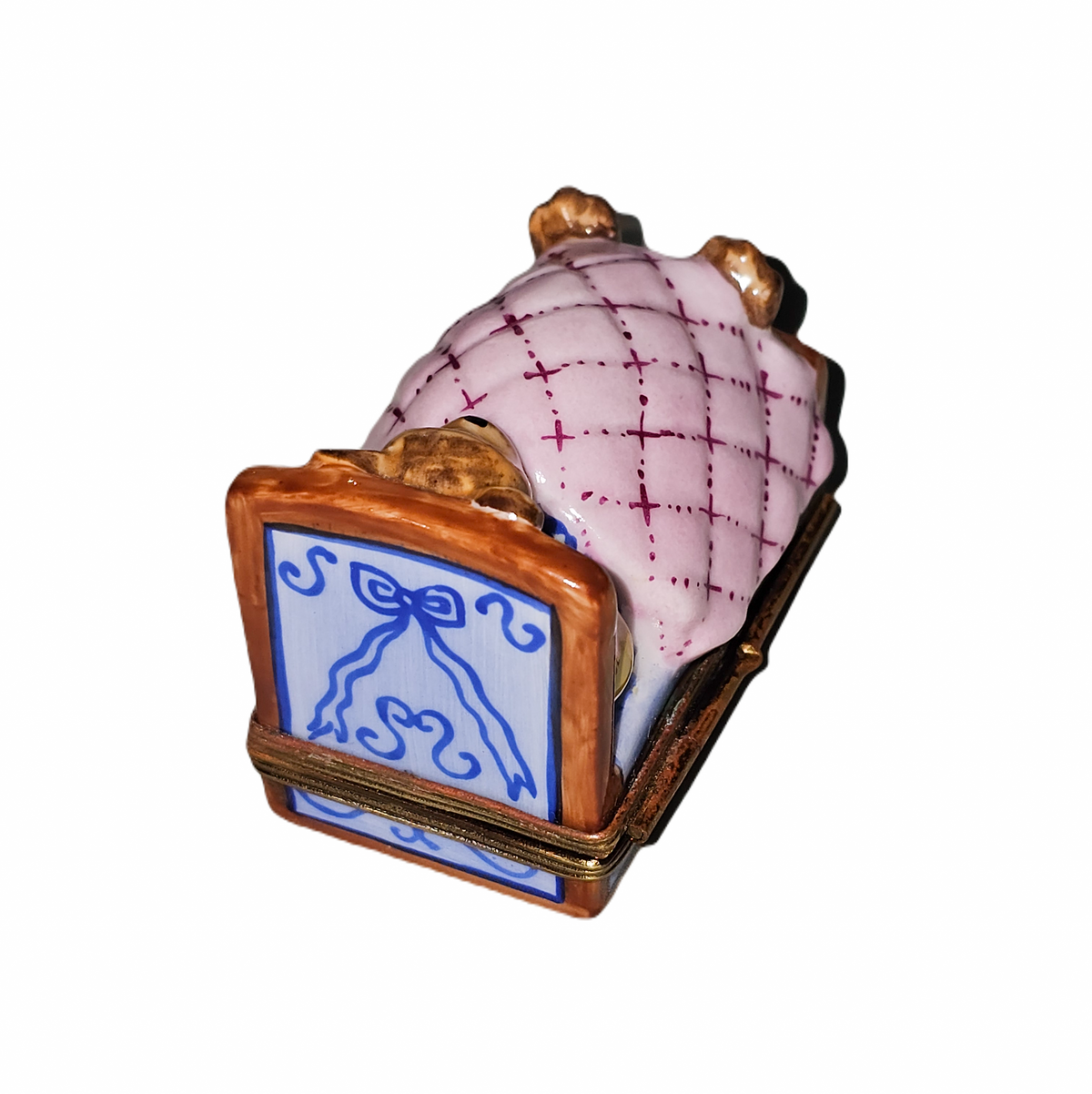 Teddy Bear in Pink Bed Limoges Box Gift, view 4