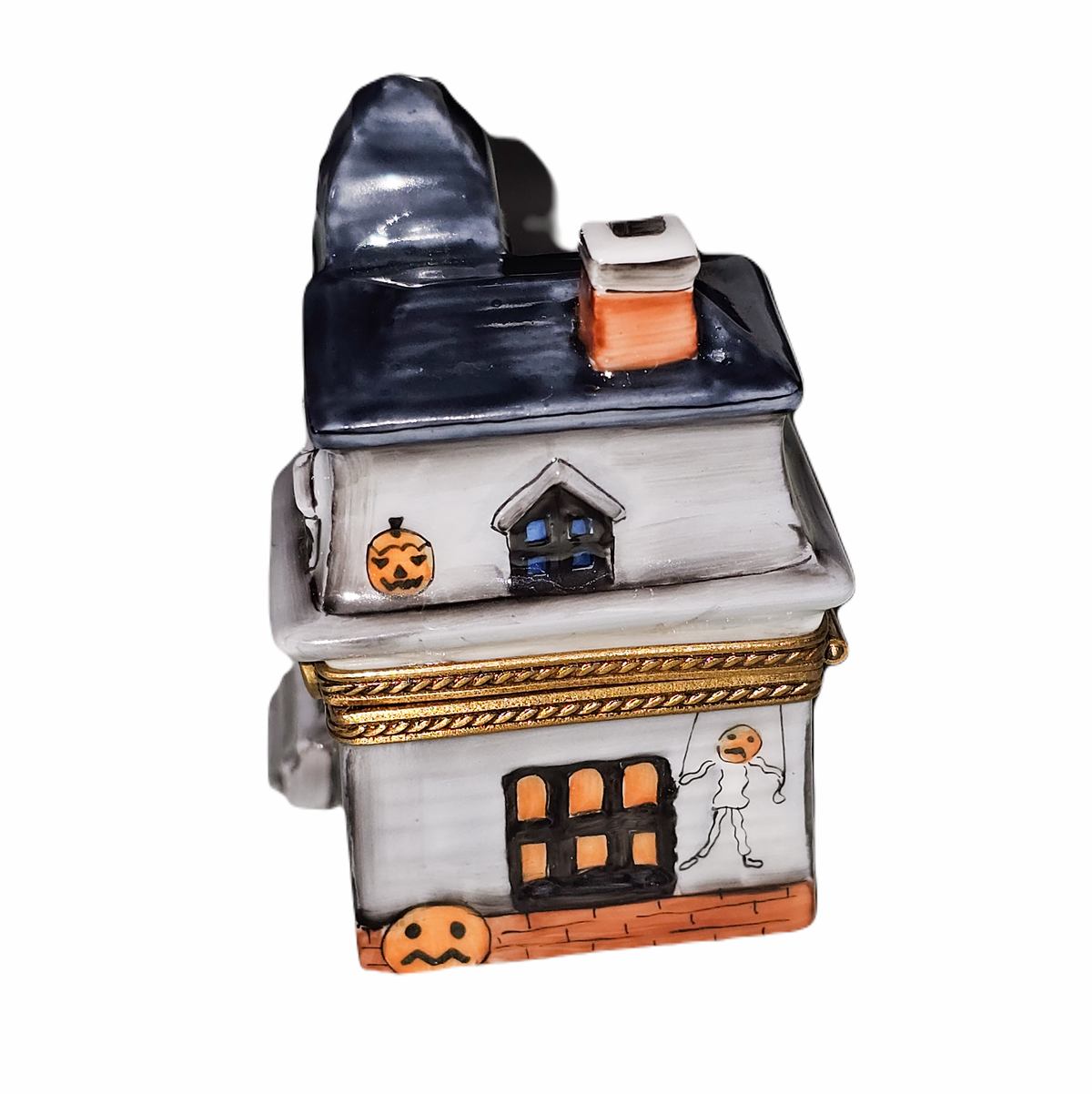 Every brushstroke by hand on the Haunted House Delight for Halloween Limoges box from France