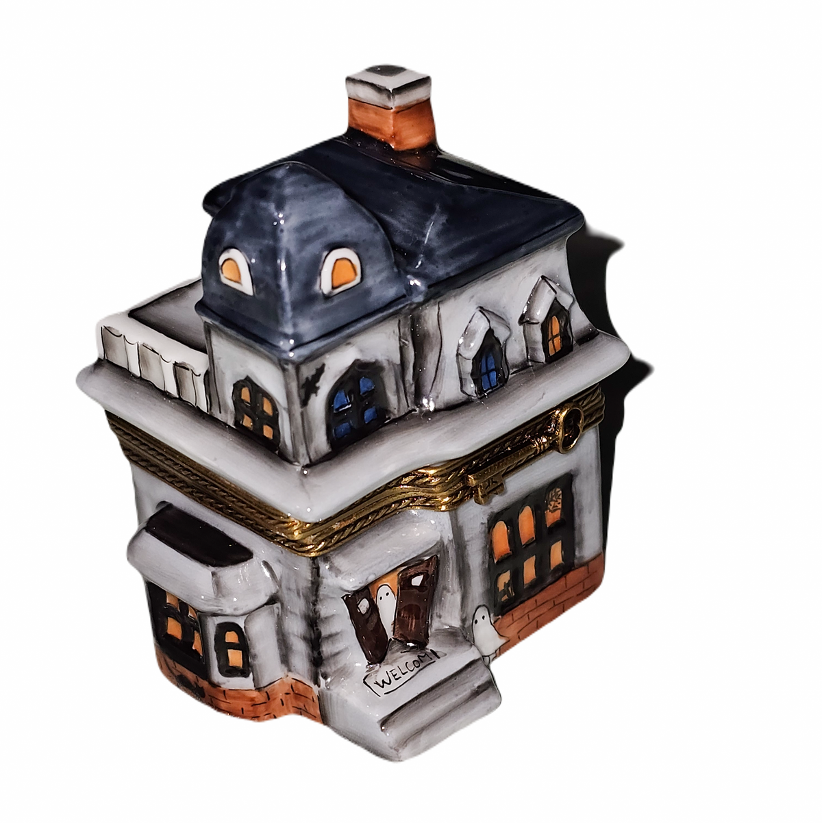 Hand-painted Haunted House Delight for Halloween Limoges box, French artistry for lovers of fine art