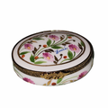 Madame Pompadour Pink Flowers Small Oval, a hand-painted Limoges porcelain gift