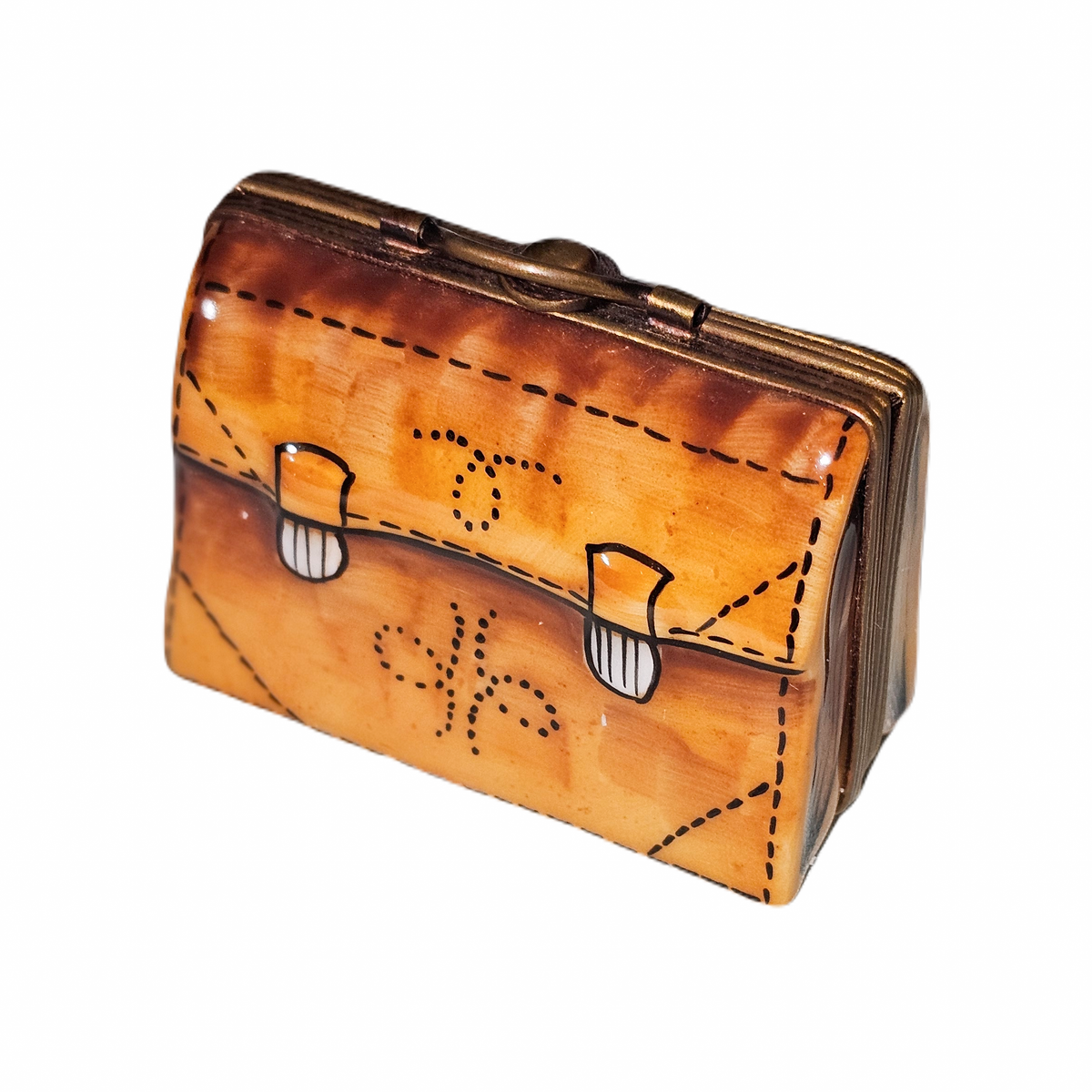 Porcelain Art Briefcase Limoges Box Gift, view 4