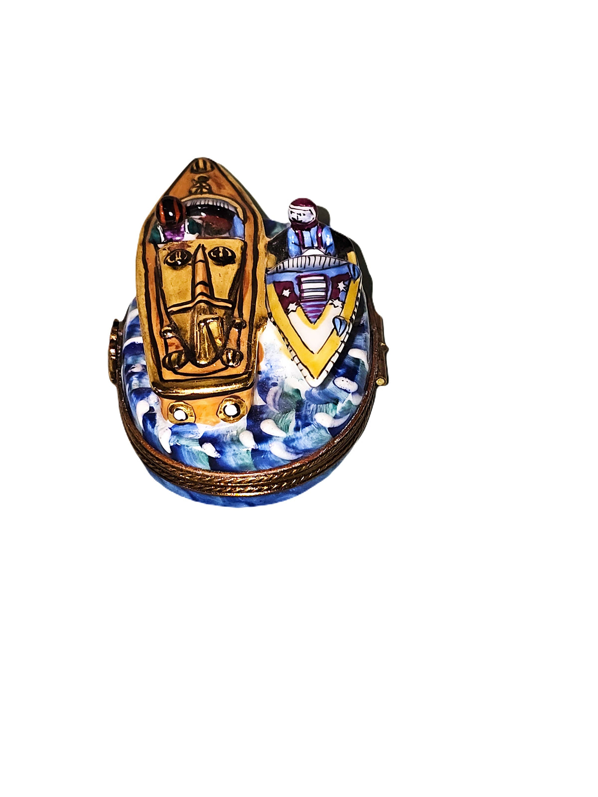 Two Speedboats Limoges Box for Nautical Enthusiasts, view 3