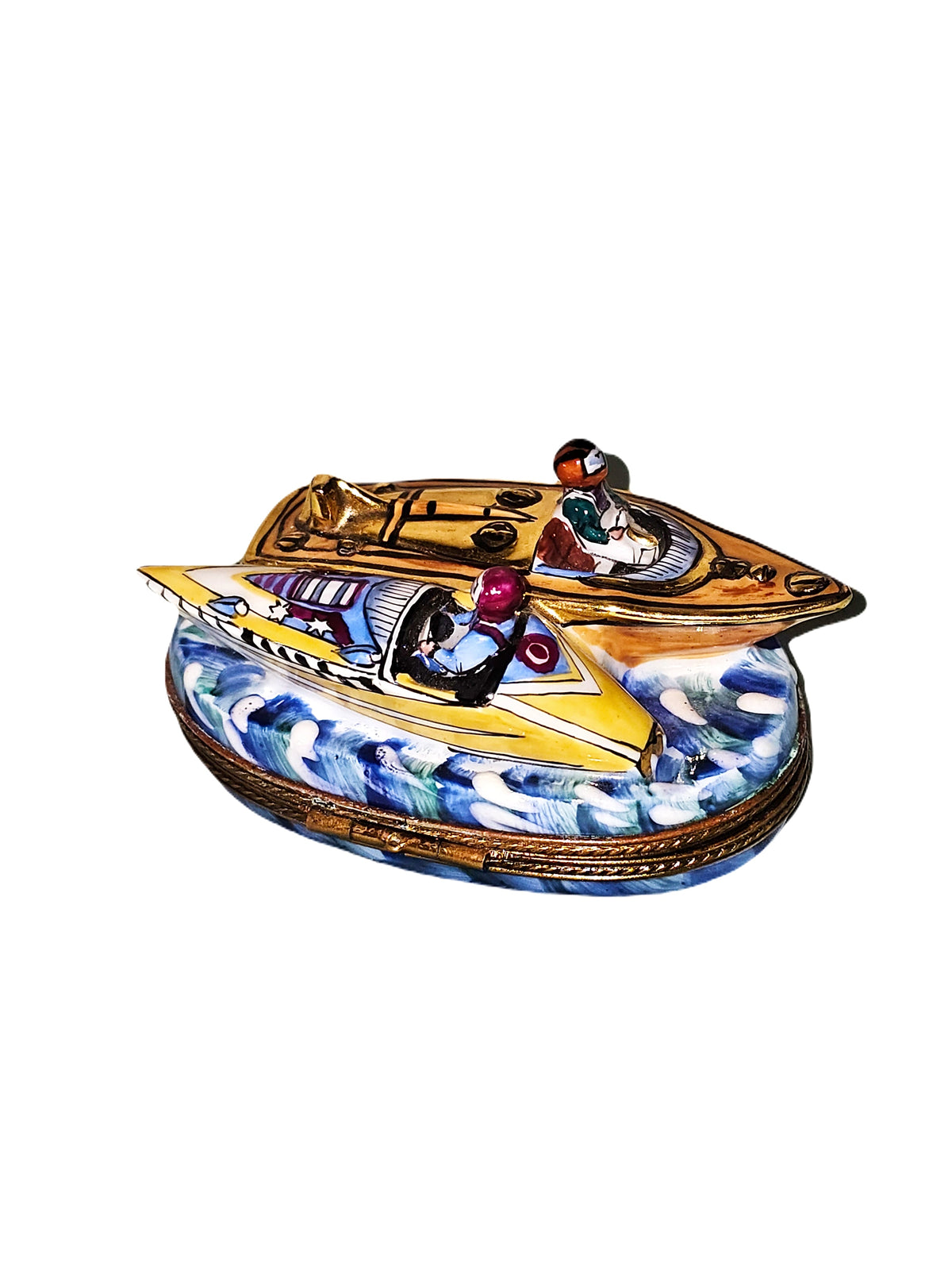 Two Speedboats Limoges Box for Nautical Enthusiasts, view 2