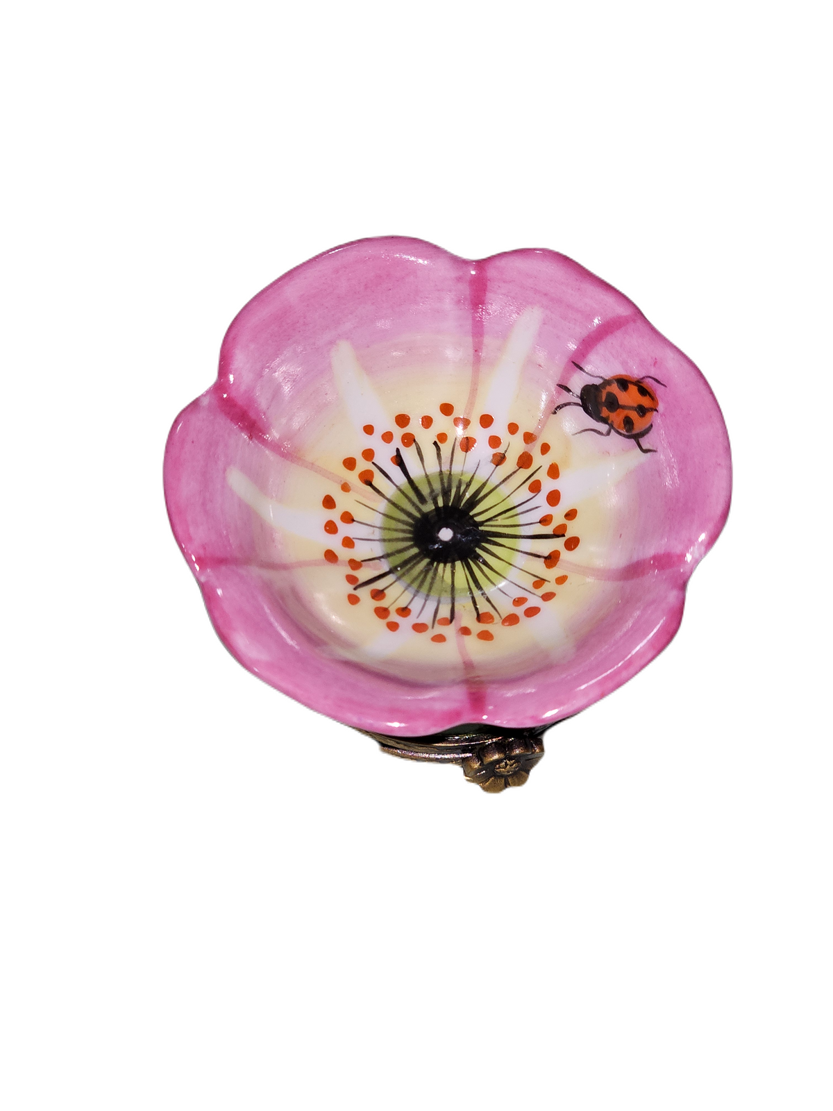 Medium Pink Flower w Bee Limoges Box, view 3