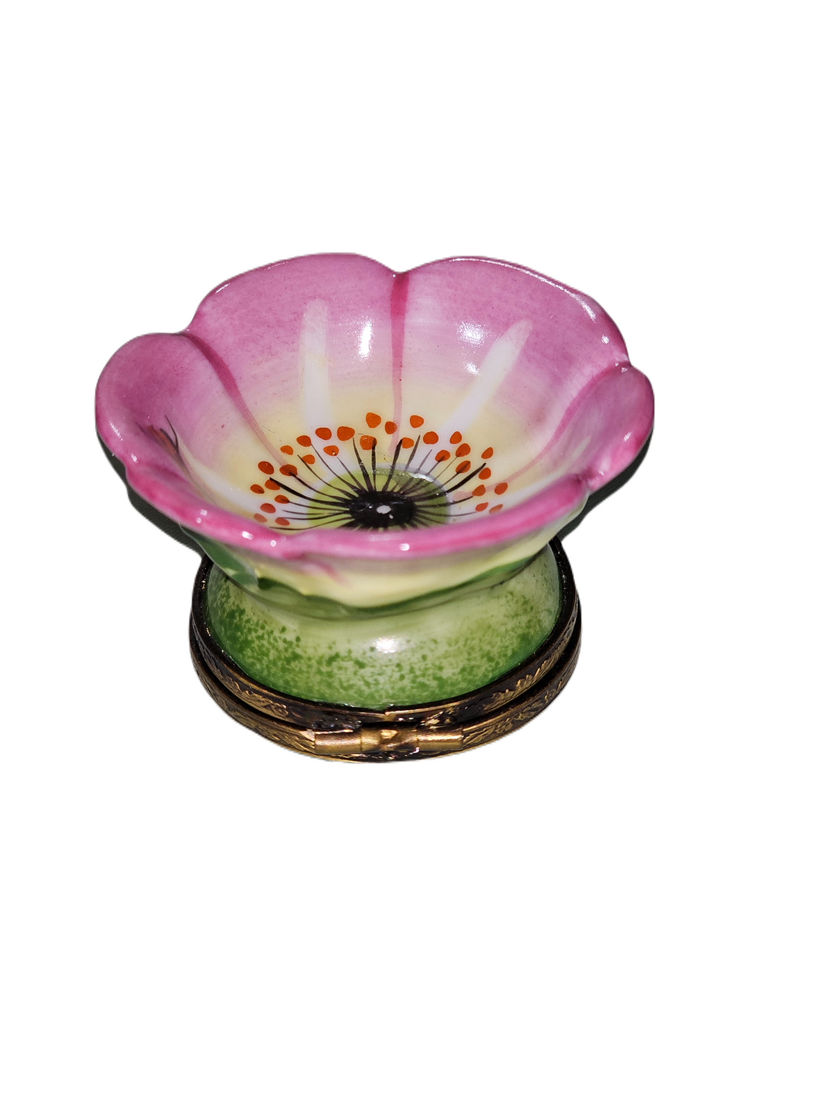 Medium Pink Flower w Bee Limoges Box, view 4