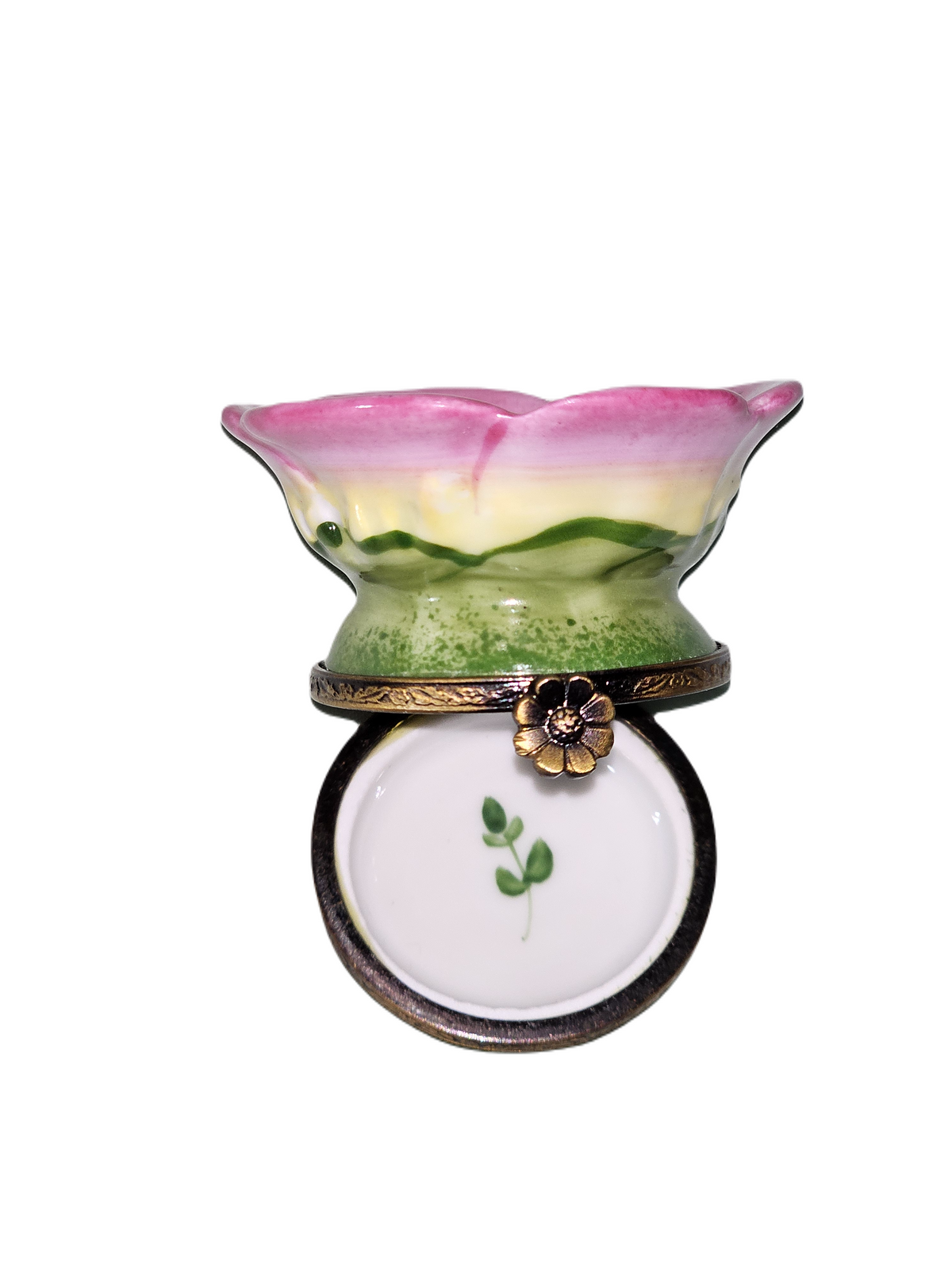 Medium Pink Flower w Bee Limoges Box, view 2