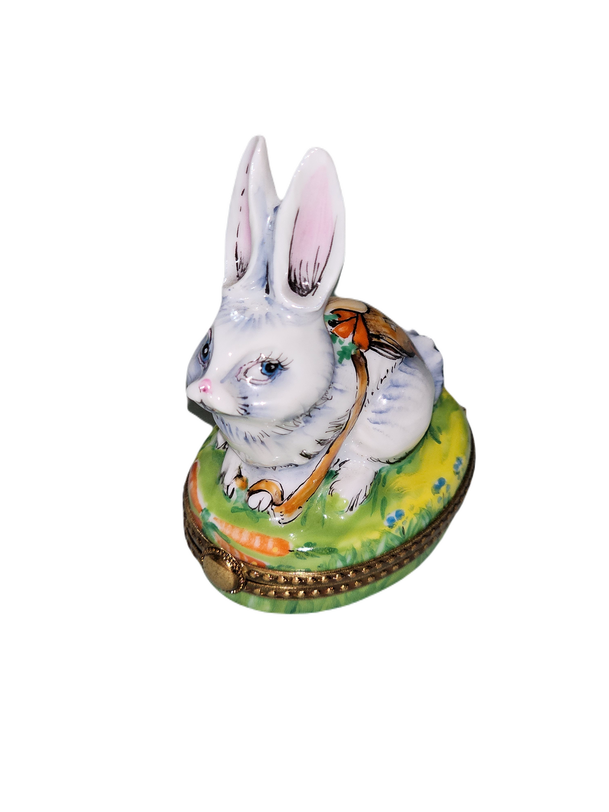 White Rabbit w Backpack Limoges Box, view 6