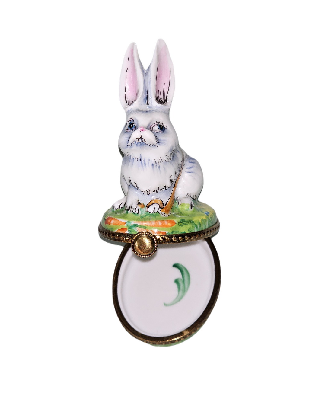 White Rabbit w Backpack Limoges Box, view 2