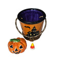 Authentic Halloween Bucket Art with Pumpkin Candy Corn Limoges box, hand-painted in France, from Limoges Boutique