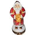 Rochard Santa w Teddy for Holiday Collectors, a hand-painted Limoges porcelain gift