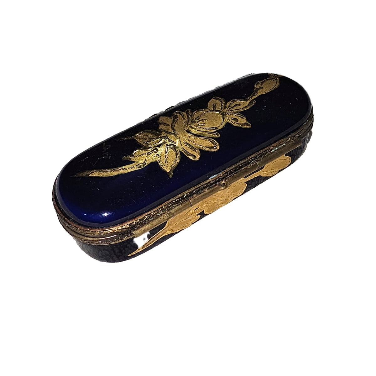 Cobalt Blue Rose Needle Box for Collectors, view 3