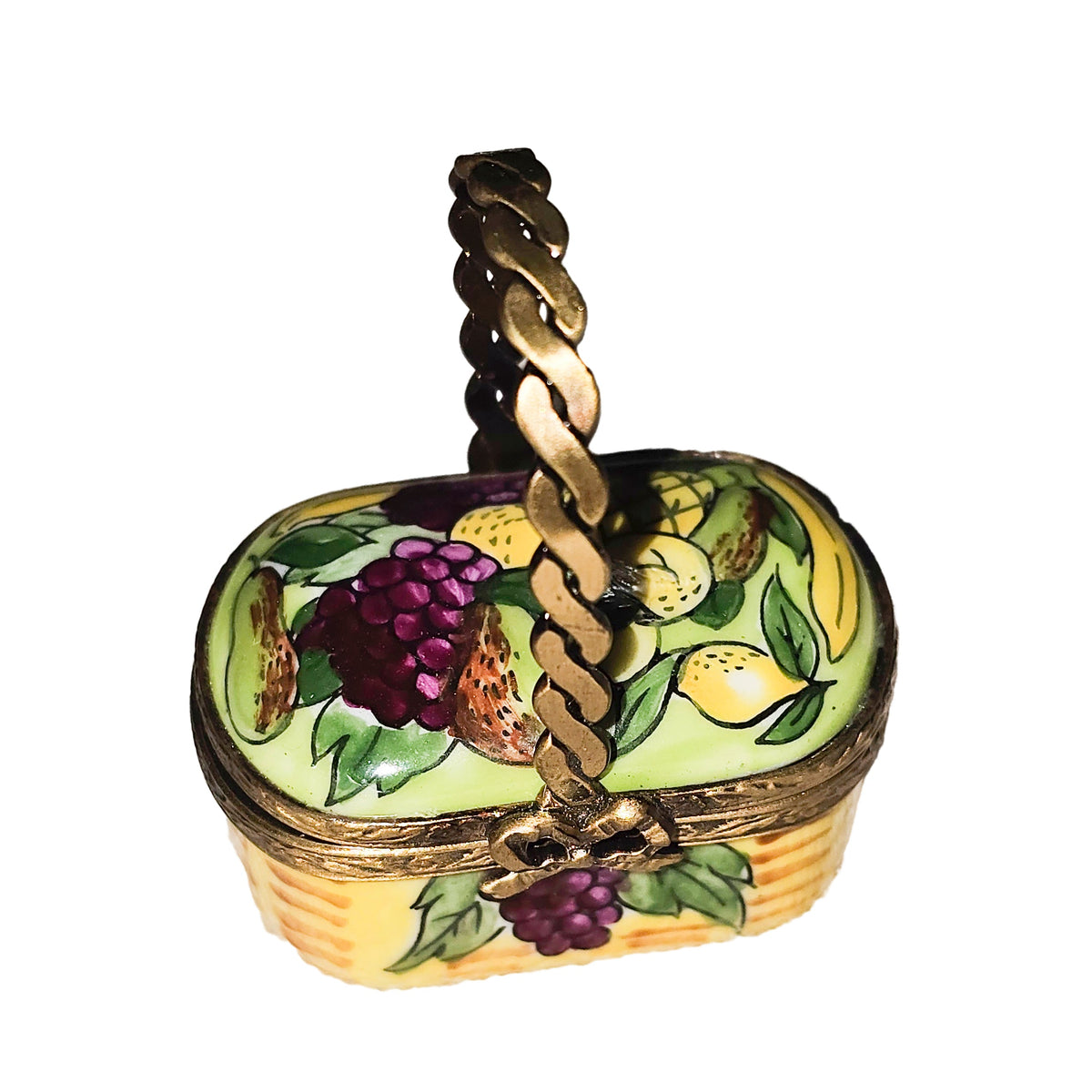 Small Basket w Fruit Limoges Box, a hand-painted Limoges porcelain gift