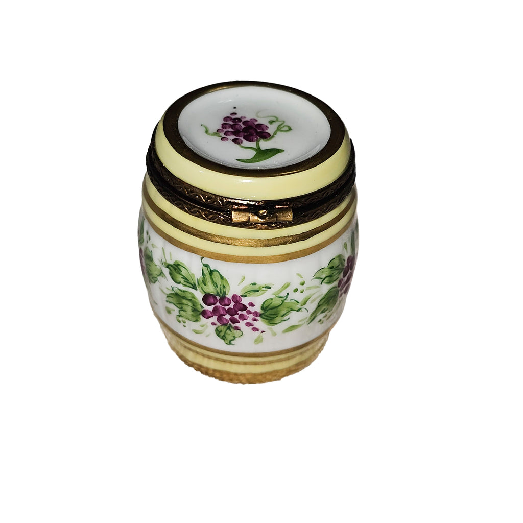 White Barrel w Grapes Limoges Box, view 3