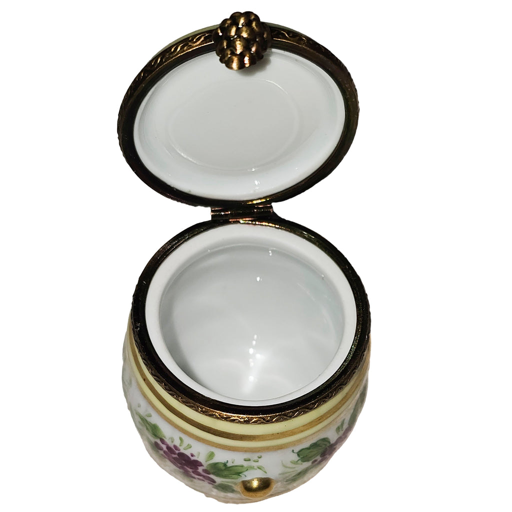 White Barrel w Grapes Limoges Box, view 2