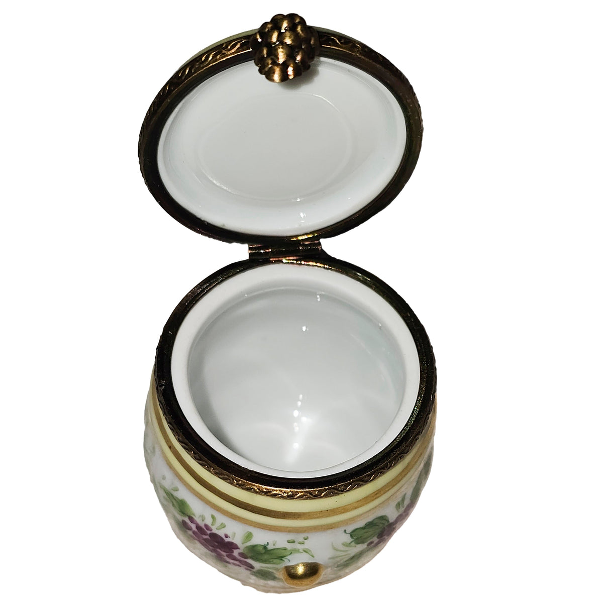 White Barrel w Grapes Limoges Box, view 2